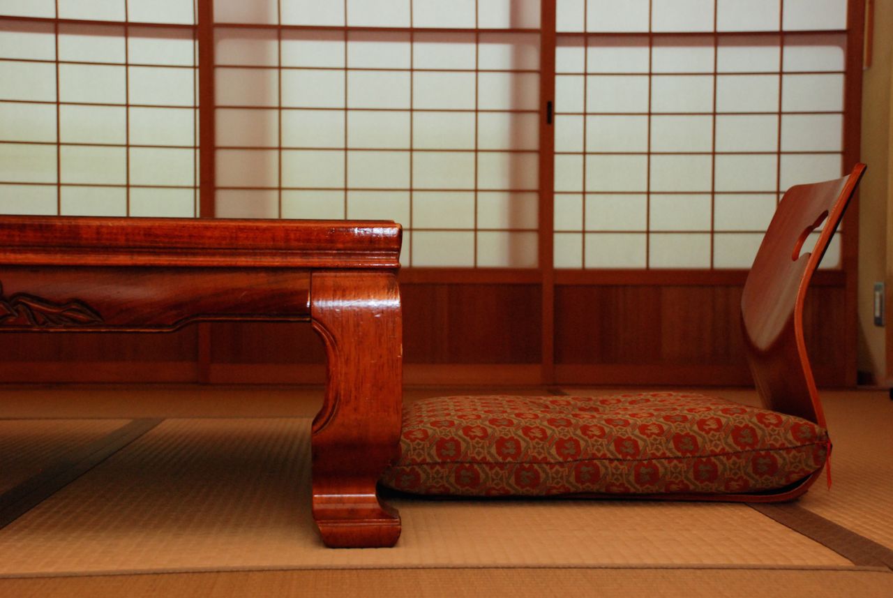 All the rooms at Kamigoten Ryokan are traditional Japanese-style suites with futons that the staff lay out before bed. The elevated Onarino-ma (room built for the ruler) is where the feudal lord, Yorinobu Tokugawa, used to stay and is the top suite in the building. 
