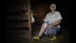 TESLIC, BOSNIA-NOV, 2013: Zilka Durmisevic, 46, Bosniac, mother-of-two, below knee amputee, was injured by a landmine on 25 August 1999 while cleaning around the house of her parents in village of Kamenica. After her accident the area was demined and many anti-tank mines were found. Zilka returned her house in Kamenica in 2000, before that she was a displaced person living in Zenica. (Picture by Veronique de Viguerie/Reportage by Getty Images)