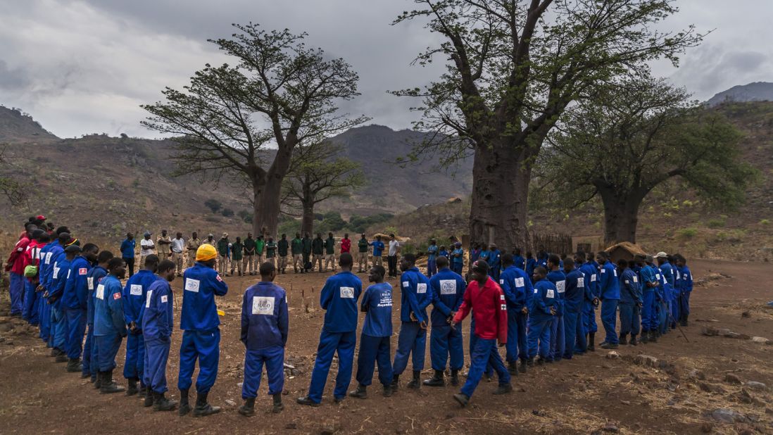 The HALO Trust demining camp is seen in the Chinsunga mountains in Mozambique's Tete province. The organization has cleared more than 22,700 anti-personnel mines and reclaimed more than 500,000 square meters of land for the local population. Mozambique is pushing to be land mine-free by the end of 2014.