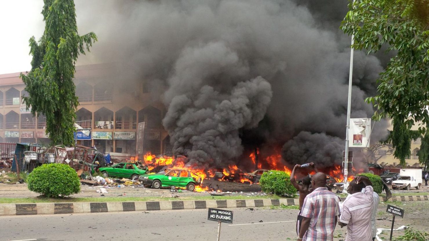 The blast happened at Emab Plaza in Abuja's Wuse II business district around 4 p.m. local time.