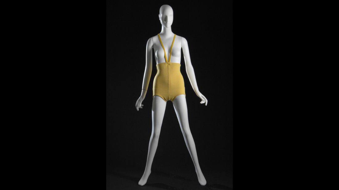Avant garde fashion designer Rudi Gernreich's beachwear turned heads in the summer of 1964. His "monokini," pictured here in yellow and white wool, was a topless suit for women that garnered a moment of high-fashion attention before becoming the stuff of museum exhibitions.