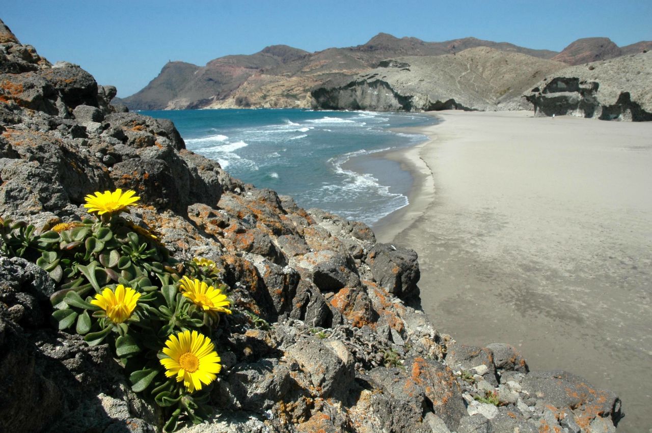 Another UNESCO Biosphere Reserve and the largest protected coastal area in the southern Andalusia region of Spain, Cabo de Gata-Nijar Natural Park is known for its diverse landscape which includes wetlands, spectacular volcanic cliffs, white beaches and a saltwater lagoon. 