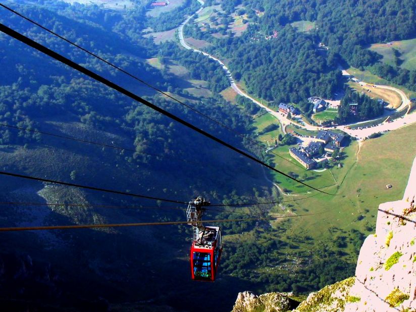 The spectacular gorge of Fuente De in the Picos de Europa mountain range is accessible by cable car. Due to the amazing views, lines can get long during peak season. 