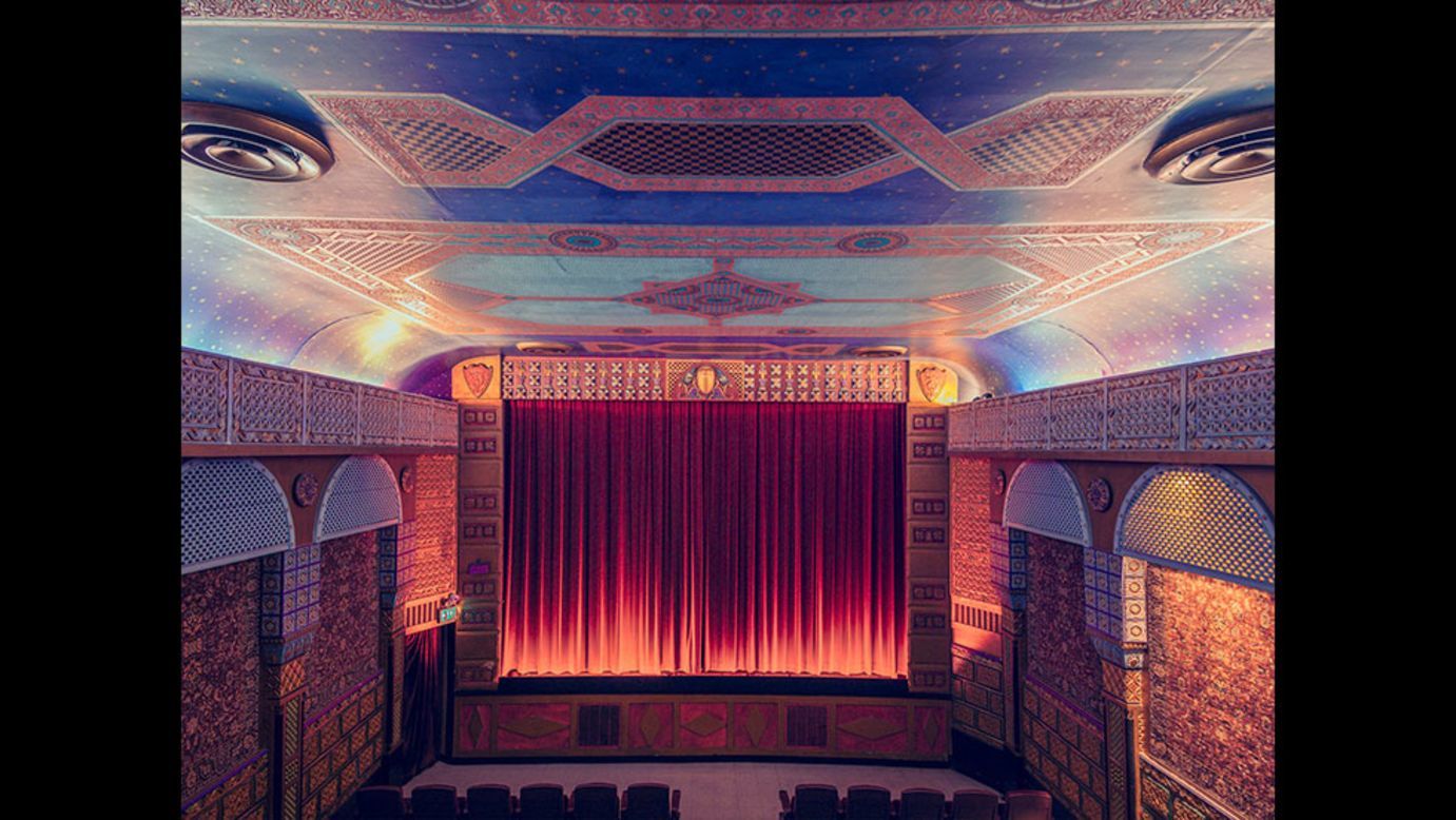 <em>Grand Lake Theater, Oakland</em><br /><br />The majority of cinemas Bohbot visited were built during the first half of the 20th century, with an ornate art deco design which stands in sharp contrast to the pared-down and largely identikit look of a contemporary cineplex: "Nowadays the technology is amazing and let's you watch a movie on a big screen in a comfortable seat, but sometimes the majestic details of the facade, the lobby and even the curtains can really add to the pleasure," explains Bohbot. 