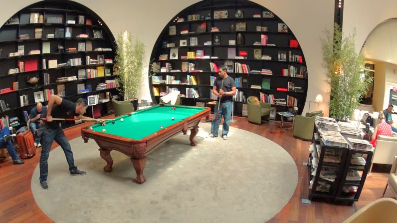 The CIP Lounge at Istanbul's Ataturk Airport is also a handy place to play pool. With so much entertainment at hand, who needs an iPhone?