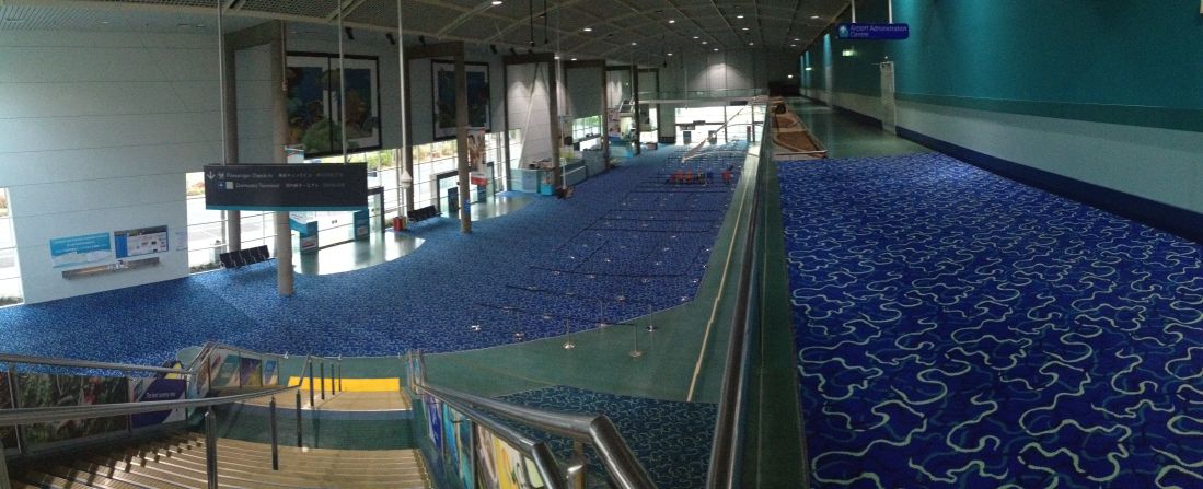 Airports seem like constantly busy hubs, but that's not always the case. Cartographer Jill Thornton found herself waiting for her next flight in a completely empty airport in Cairns, Australia. As the only passenger in the place, she says she felt like she was "in an episode of the Twilight Zone."