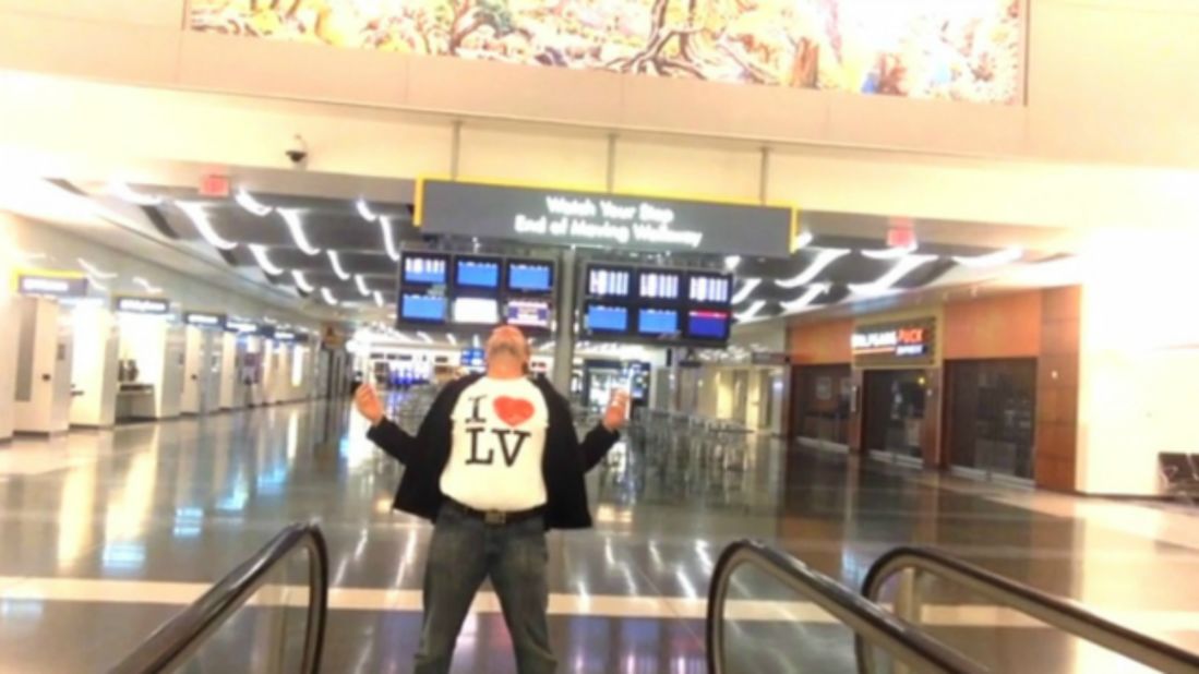 When stranded traveler Richard Dunn found himself stuck overnight at Las Vegas' McCarran International Airport, he passed the time by shooting a music video of himself lip-synching the Celine Dion cover of "All by Myself." iReporters shared their tips for how to pass time when stranded at the airport.