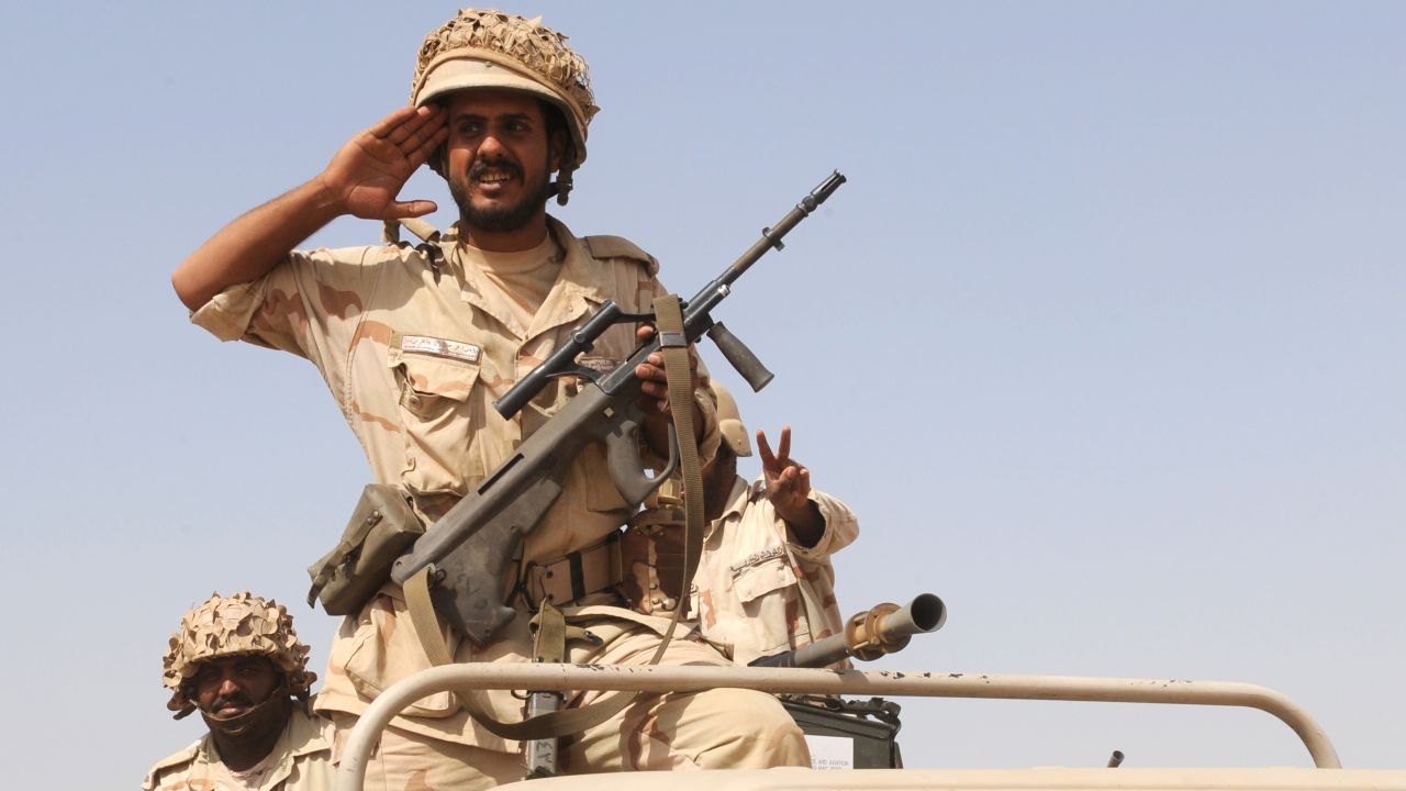 Fle photo: Saudi troops are pictured near the country's border with Yemen in 2009. King Abdullah has ordered that "all necessary measures" be taken to protect Saudi Arabia against terror threats, the state-run SPA news agency reported Thursday.