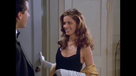 Amanda Peet is in season 8 as Jerry's date to the Tonys. Peet plays a waitress named Linette who has a male roommate (whom she is also probably seeing on the side). Eventually, Linette starts to date Jerry exclusively, but her active lifestyle gets to Jerry. Peet's reputation got a boost playing Marin in "Something's Gotta Give" opposite Jack Nicholson and Diane Keaton.