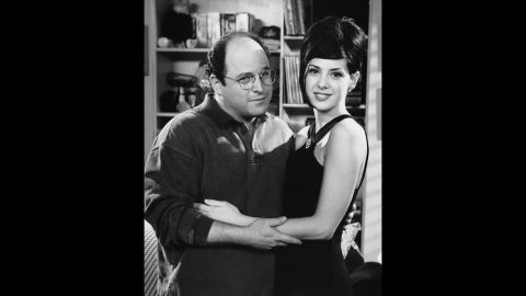 Marisa Tomei plays herself in season seven's "The Cadillac." George questions his engagement when one of Elaine's friends says she's friends with the Oscar-winning actress and Tomei has a thing for short and quirky bald men. George sets up a date with Tomei and when he reveals he's engaged, she punches him in the eye. 