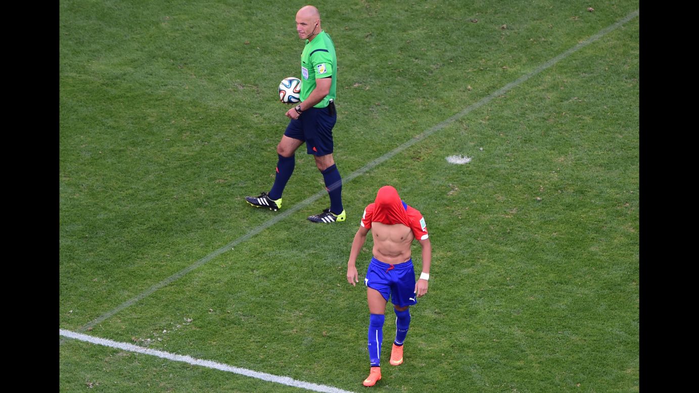 Chile's Alexis Sanchez reacts after failing to score during the penalty shootout.
