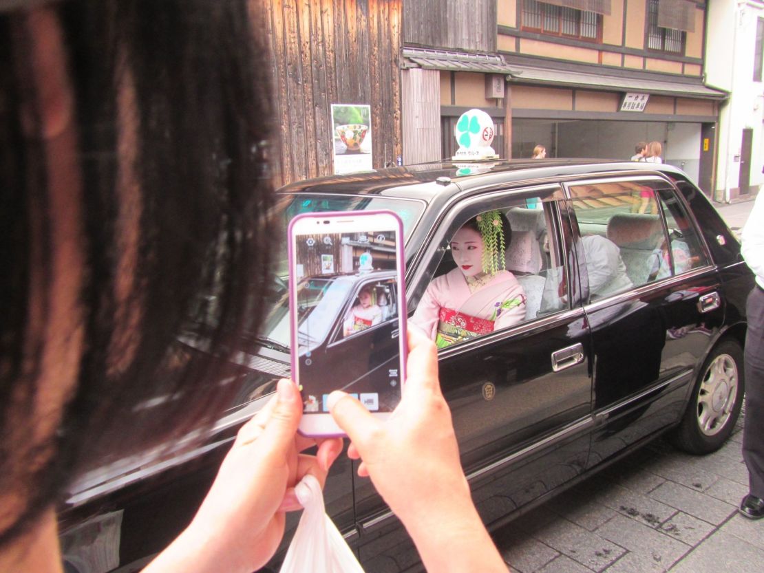 Kyoto's historic Gion district is a popular destination for those hoping to photograph geisha.  