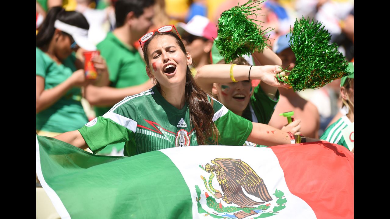 Mexican supporters cheer for their team before the game. <a href="http://www.cnn.com/2014/06/28/football/gallery/world-cup-0628/index.html" target="_blank">See the best World Cup photos from June 28.</a>