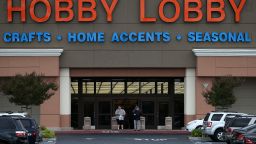 ANTIOCH, CA - MARCH 25:  Customers leave a Hobby Lobby store on March 25, 2014 in Antioch, California. The U.S. Supreme Court is hearing arguments from crafts store chain Hobby Lobby about the Affordable Healthcare Act's contraceptive mandate and how it violates the religious freedom of the company and its owners.  (Photo by Justin Sullivan/Getty Images)