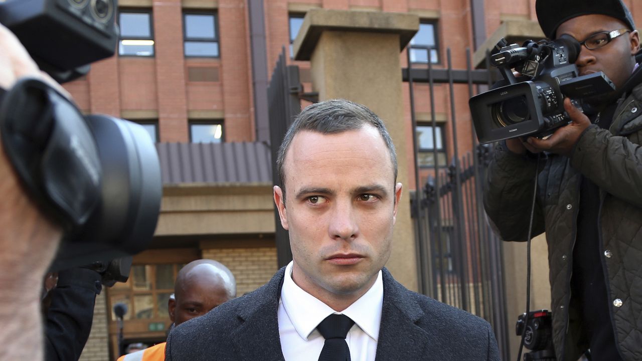 Pistorius leaves the court in Pretoria on Tuesday, May 20.