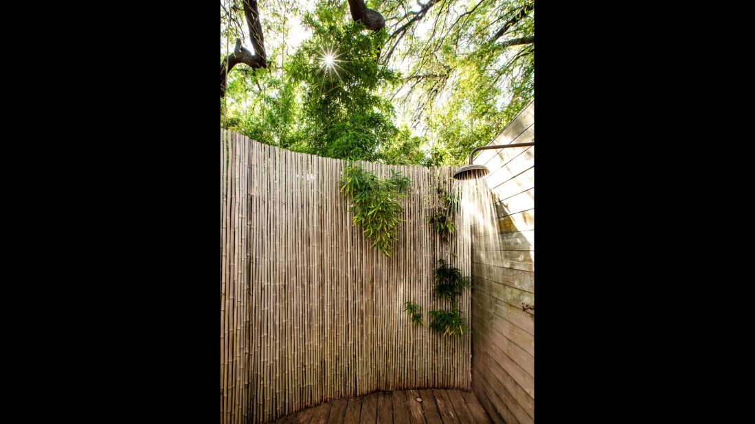 Hotel Saint Cecilia mixes Texan extravagance with the charming hipster culture of Austin. Suite One offers this sweet outdoor shower. 