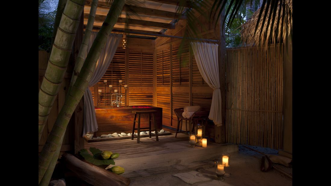 Come to Little Palm Island Resort for a bamboo shower in the rustic Florida Keys.