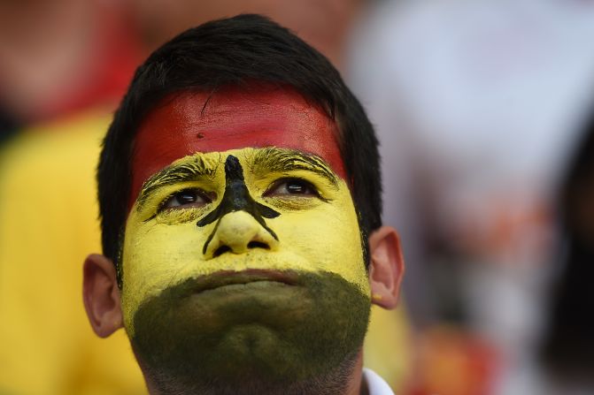 A Ghana fan reacts during the match in Brasilia, Brazil, between Portugal and Ghana on June 26. Portugal won 2-1, but neither team advanced to the next round.