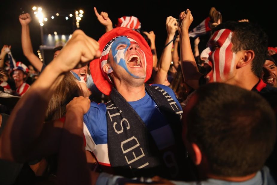 Fan Celebrates USA Goal vs Portugal