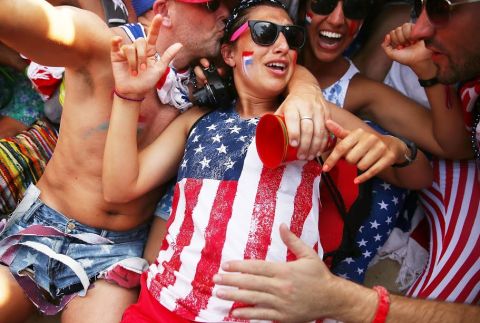 USA fans celebrate victory World Cup