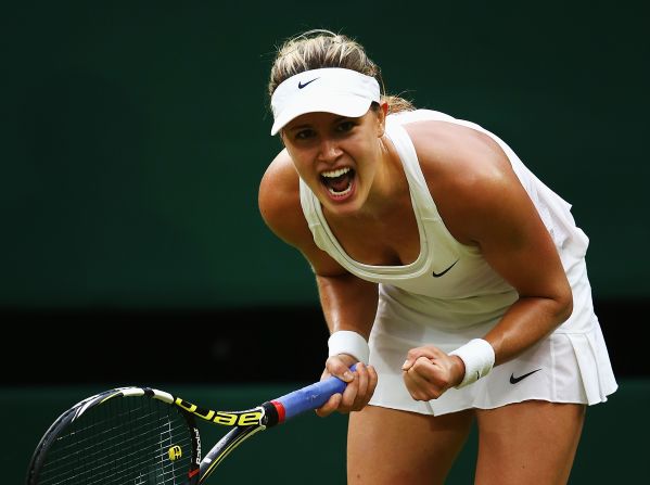 Eugenie Bouchard booked her place in the quarterfinals of Wimbledon after defeating France's Alize Cornet on Monday.