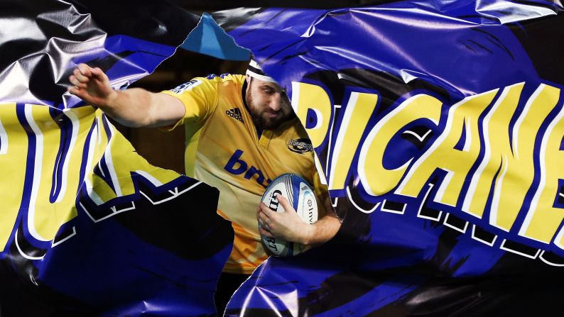 Jeremy Thrush of the Hurricanes takes the field before a Super Rugby match against the Crusaders on Saturday, June 28, in Wellington, New Zealand.