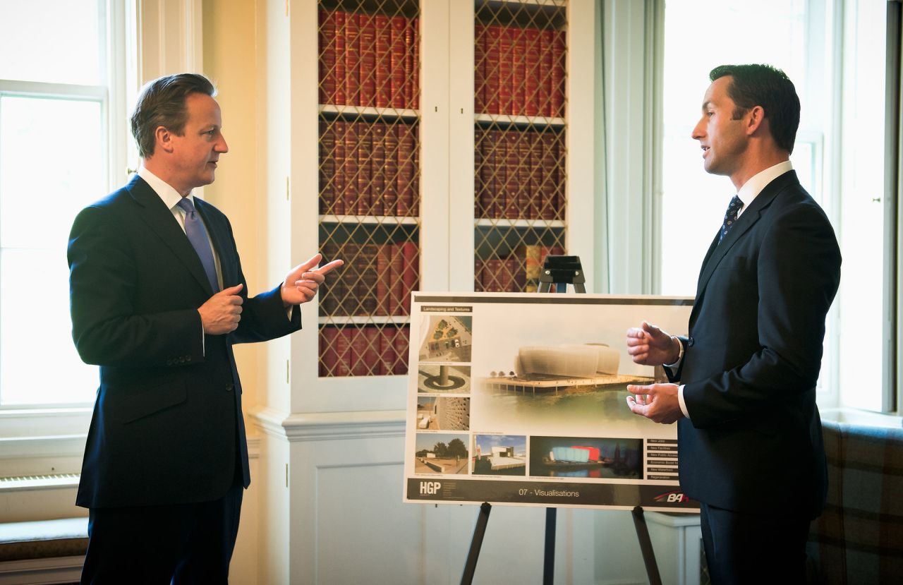 Ben Ainslie meets with British prime minister, David Cameron at 10 Downing Street Tuesday. The British government has committed £7.5million ($12.8 million) of funding to the Olympic champion's sailing team and their new state-of-the-art base in the city of Portsmouth.
