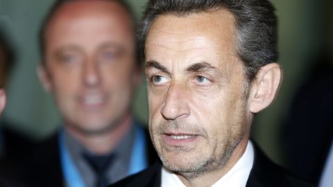 Former French president Nicolas Sarkozy on March 10, 2014, in Nice, southeastern France. 