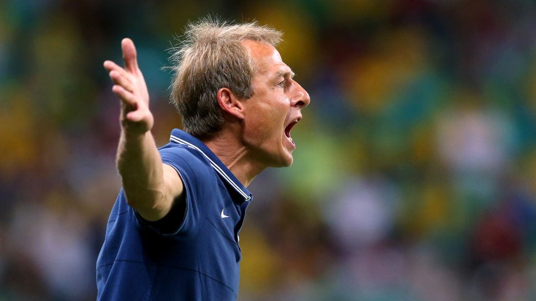 Klinsmann shouts during the match.