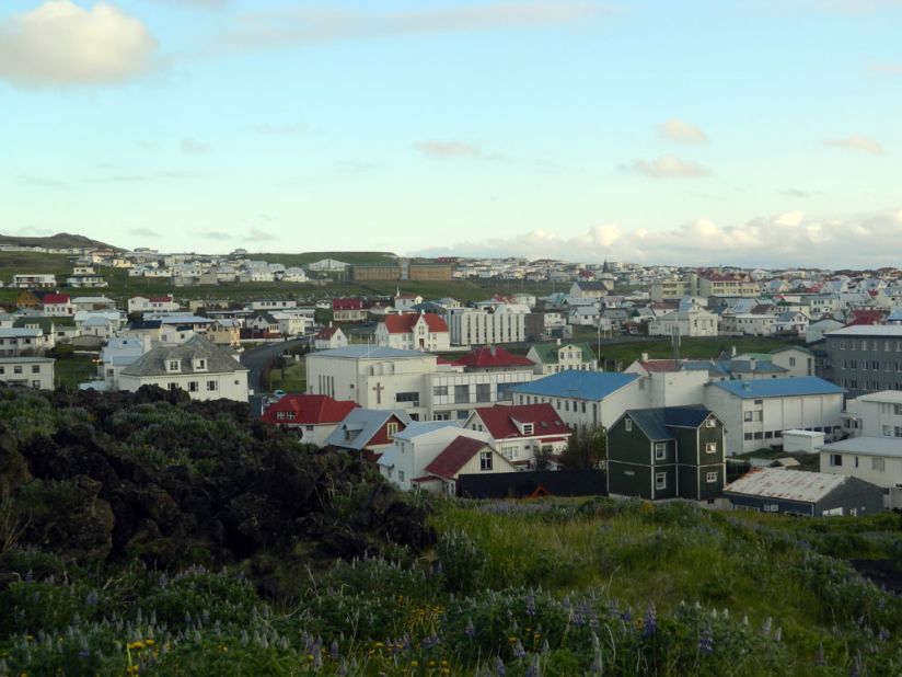 Most people displaced by the volcano's 1973 eruption returned to settle closer to Heimaey's main town of Vestmannaeyjar. 