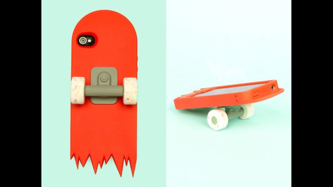 Designed for fun rather than functionality, this <a href="http://www.openingceremony.us/products.asp?menuid=2&designerid=1329&productid=53751" target="_blank" target="_blank">skate deck</a> iPhone case by Candies is like having half a tiny skateboard around your phone. The wheels work, but probably aren't convenient when talking on your phone.