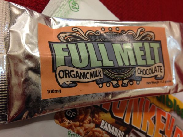 This entire bar is 100 mg THC. 10 doses of marijuana per bar.