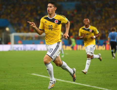 Rodriguez's spectacular volley in the last -16 win against Uruguay was named the 2014 World Cup's best goal. 
