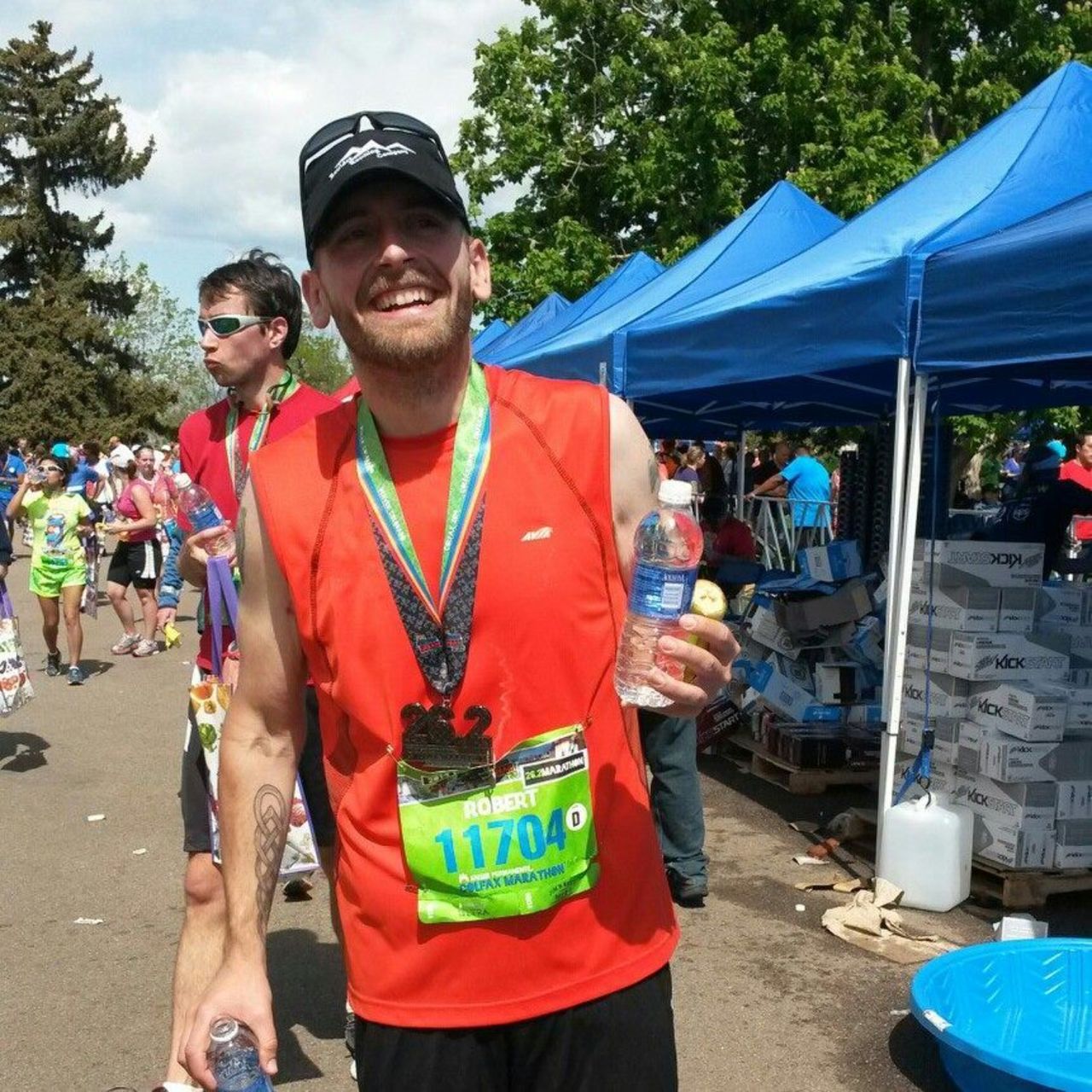 Rob, who previously thought going for a run was "unappealing to the point of agony," completed a marathon on May 18, 2014. 