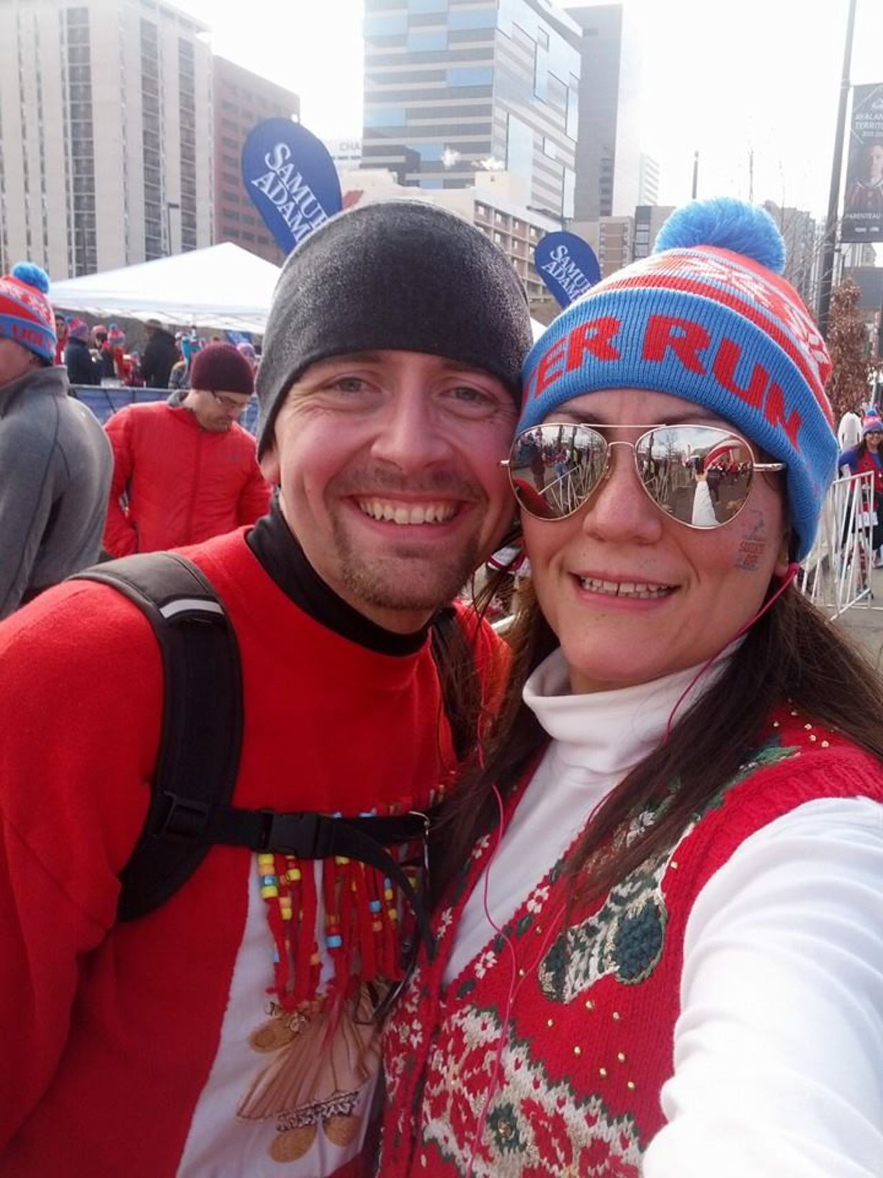 Rob and Jess ran the "Ugly Sweater Run" again in December 2013. Rob improved on the previous year's results by nearly 14 minutes. He was down by 140 pounds at that point.