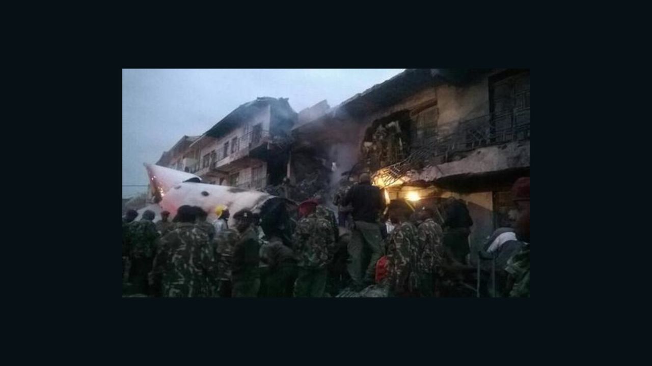 A cargo plane crashed into a commercial building shortly after takeoff from an airport in Nairobi, Kenya, the country's airport authority said.