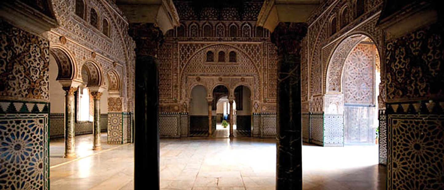 Having undergone numerous renovations during its long history, the palace is famed for its intricate Andalusian decor.  