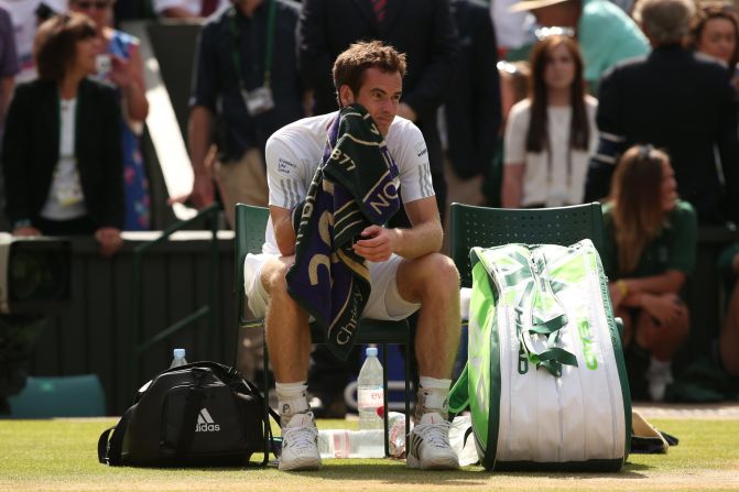 Murray is left to reflect on a disappointing afternoon after being outplayed by Dimitrov.