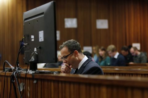 Pistorius yawns during day 37 of his murder trial on June 3.