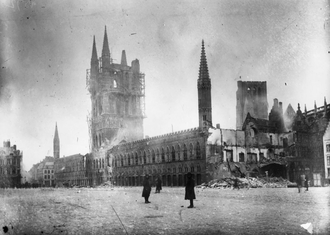 Ypres was badly damaged in the war and rebuilt in the decades that followed.