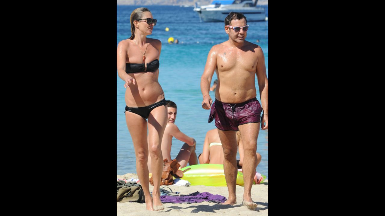 Kate Moss and husband Jamie Hince enjoyed Ibiza's sun and sand in June 2014.