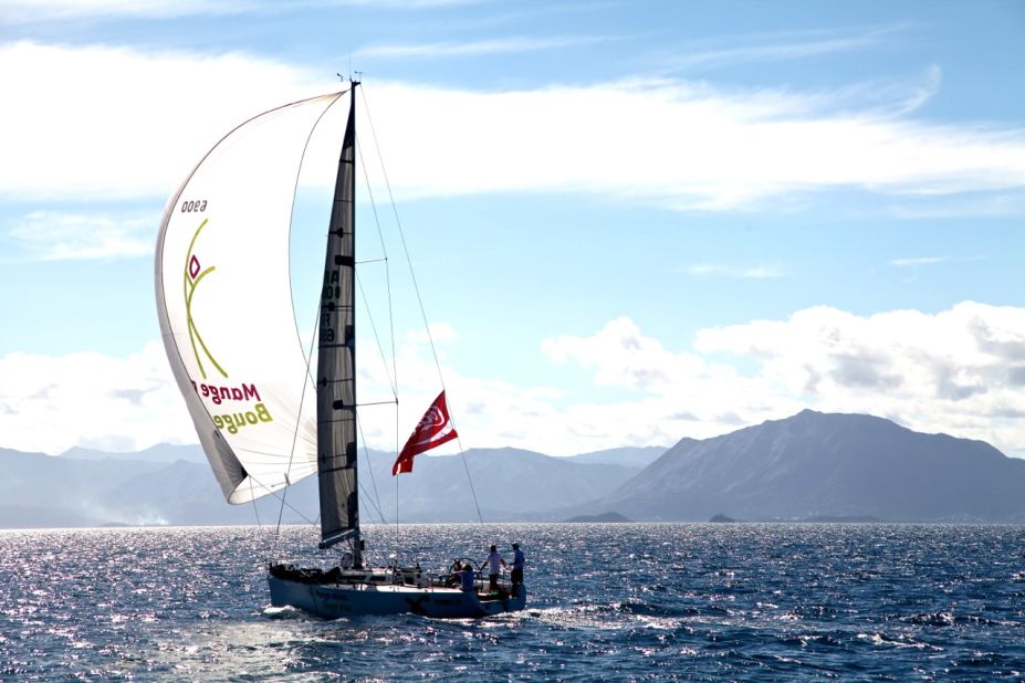Each June, monohulls and catamarans sail out of Noumea's Port Moselle to compete for glory in the Great Lagoon Regatta.