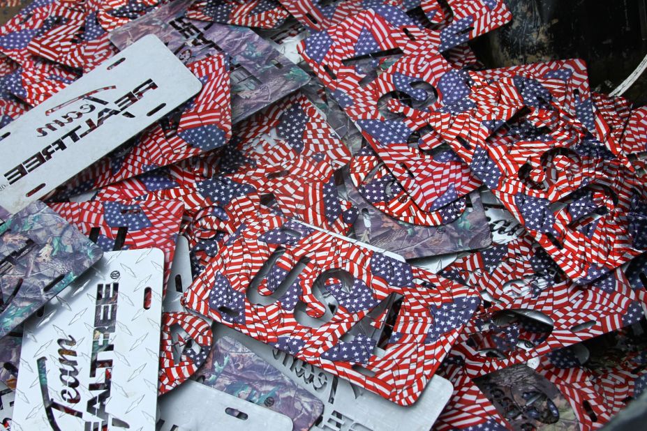 These flag-inspired vanity license plates will make any driver feel patriotic. Ocker spotted this <a href="http://ireport.cnn.com/docs/DOC-1144092">pile of patriotism</a> during an outing in Sebastian. 