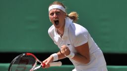 Petra Kvitova is one game away from claiming her second Wimbledon title.