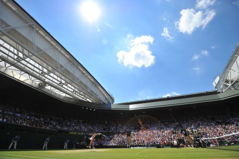 The sun shone down on Wimbledon's Centre Court on day 10 of the tournament.