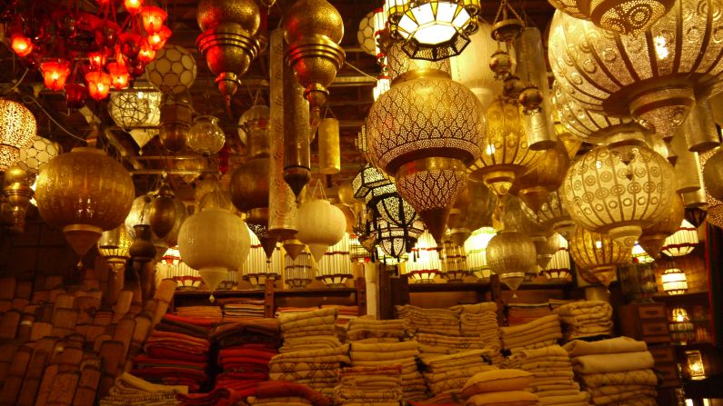 Marrakech's warren of side streets and the sun-baked countryside beyond the city are home to numerous hidden attractions. This lamp bazaar can be found in the old medina.