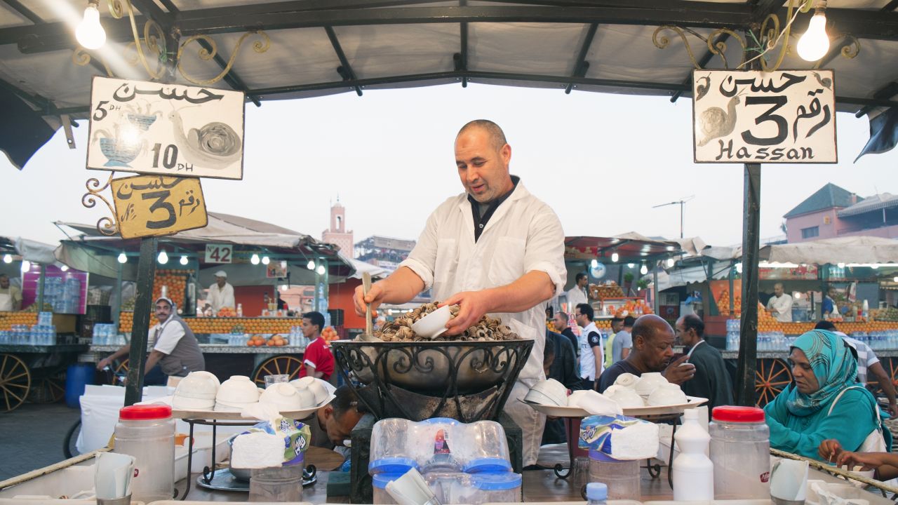 Slow food: A Marrakech snail vendor.