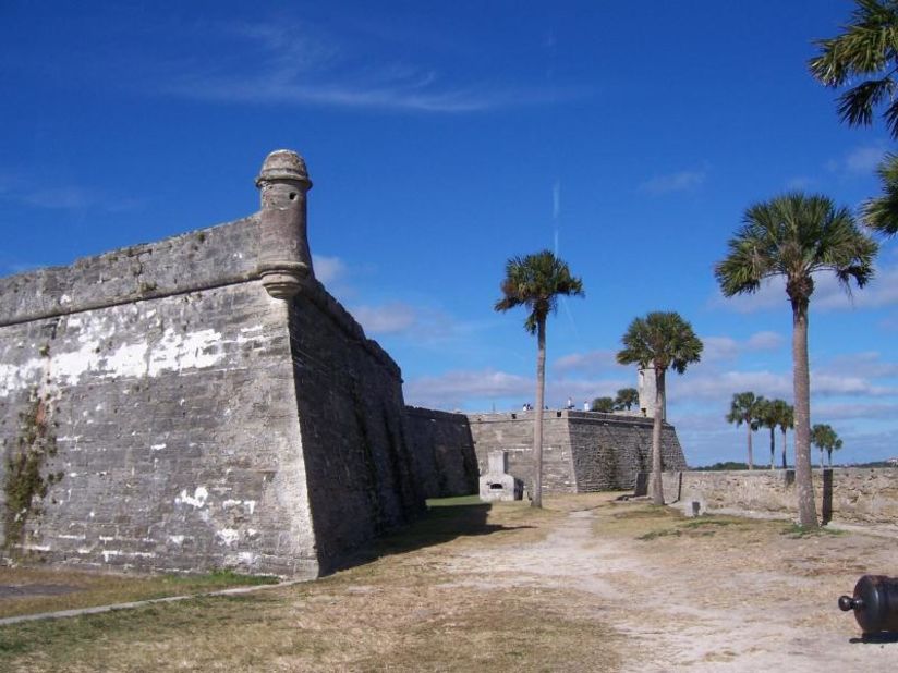 The 17th century Castillo de San Marcos is the oldest masonry fort in the United States. It was constructed by the Spaniards starting in 1672 to protect the city of St. Augustine, Florida. 