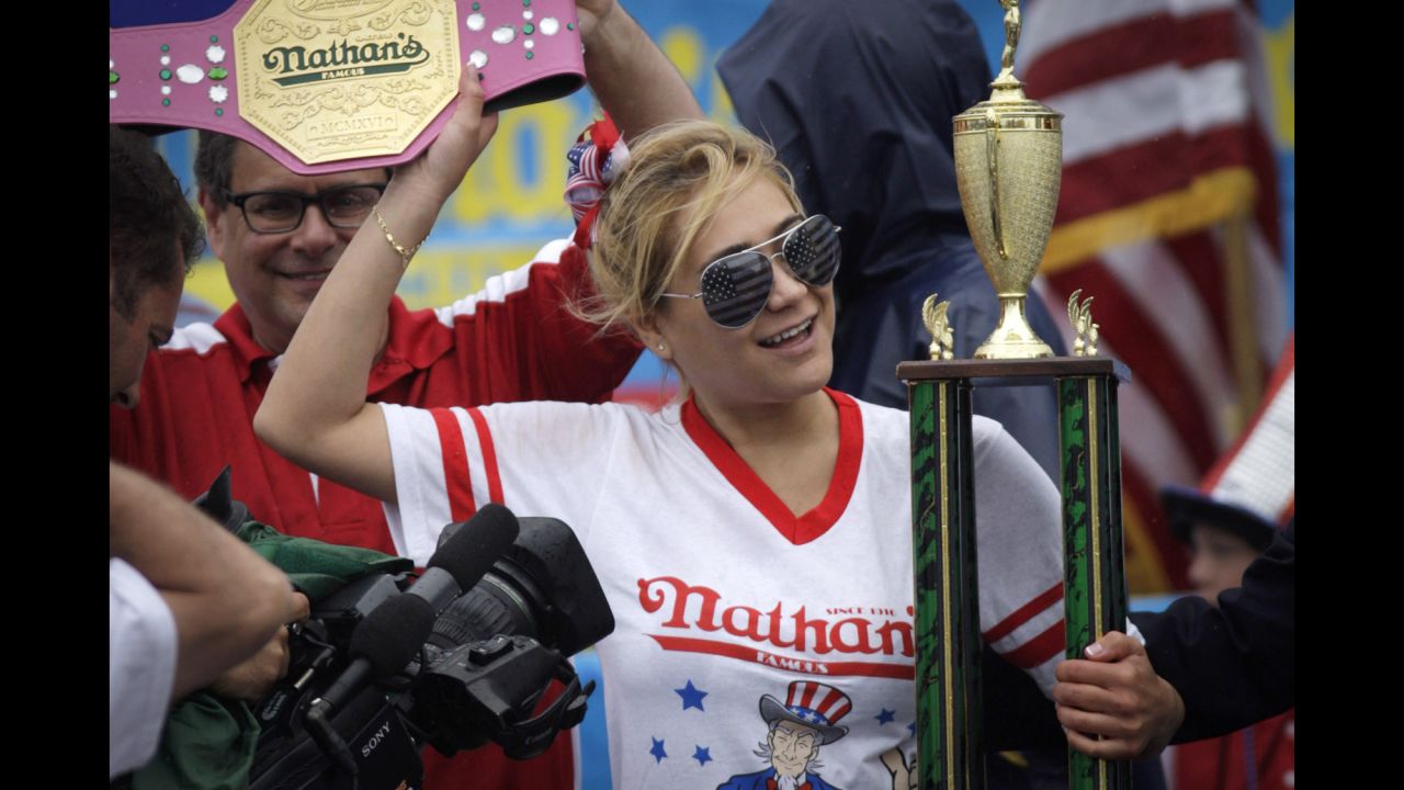 Sudo celebrates her victory.