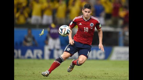 Colombia midfielder James Rodriguez runs with the ball. 